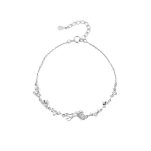 Lắc Bạc Nữ Charm Nơ , Lắc Tay Bạc Ý