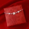 Lắc tay bạc nữ Tyche Blossom dây xù bắt sáng lấp lánh,vòng tay sang trọng thanh lịch phù hợp đeo đi học,đi làm,quà tặng